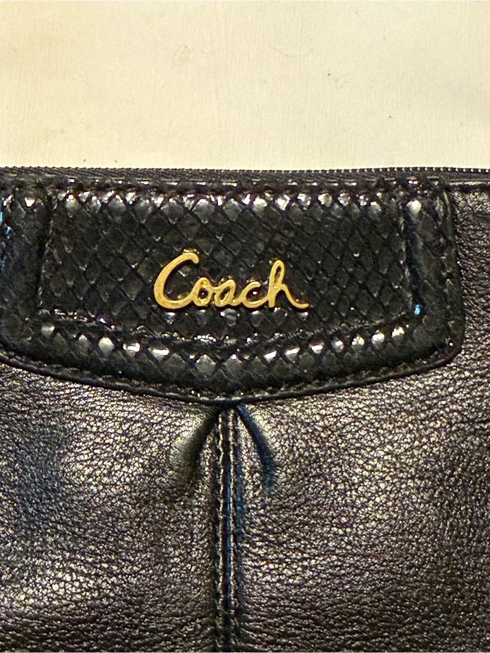 Coach Black Pebbled Leather Convertible Clutch Shoulder Bag Ashley